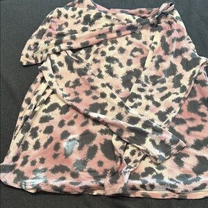 Honeyme Pink and Black Patterned Top XXL